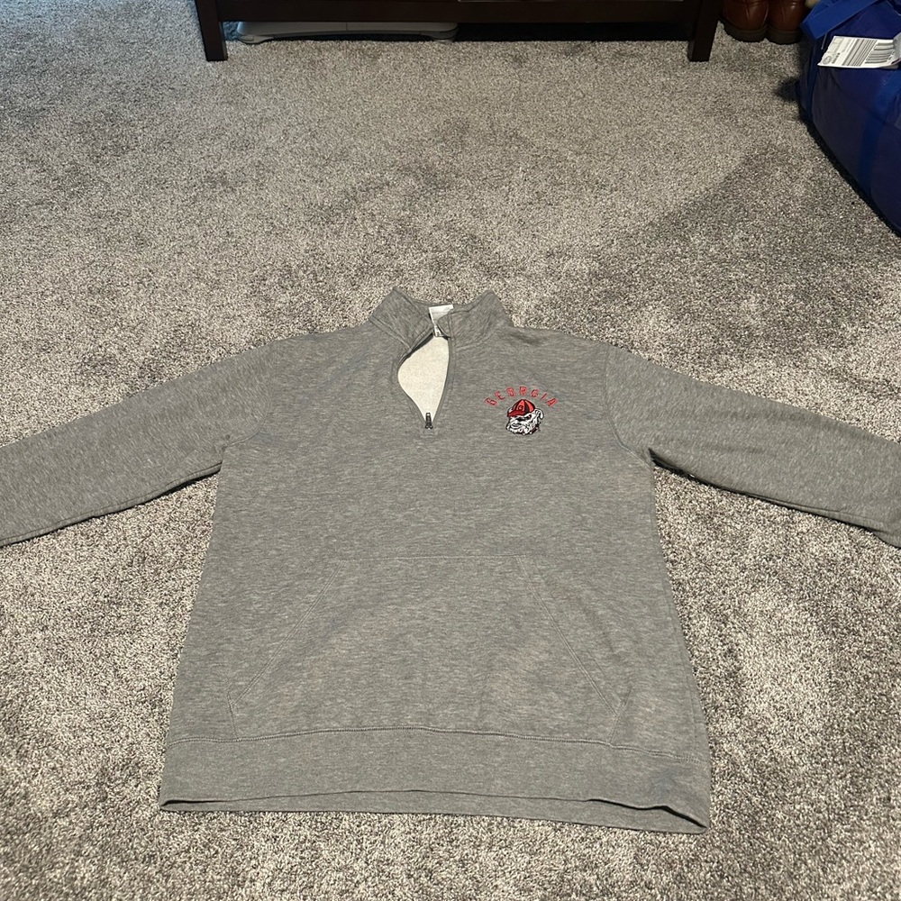 Grey Georgia Bulldogs half-zip sweater